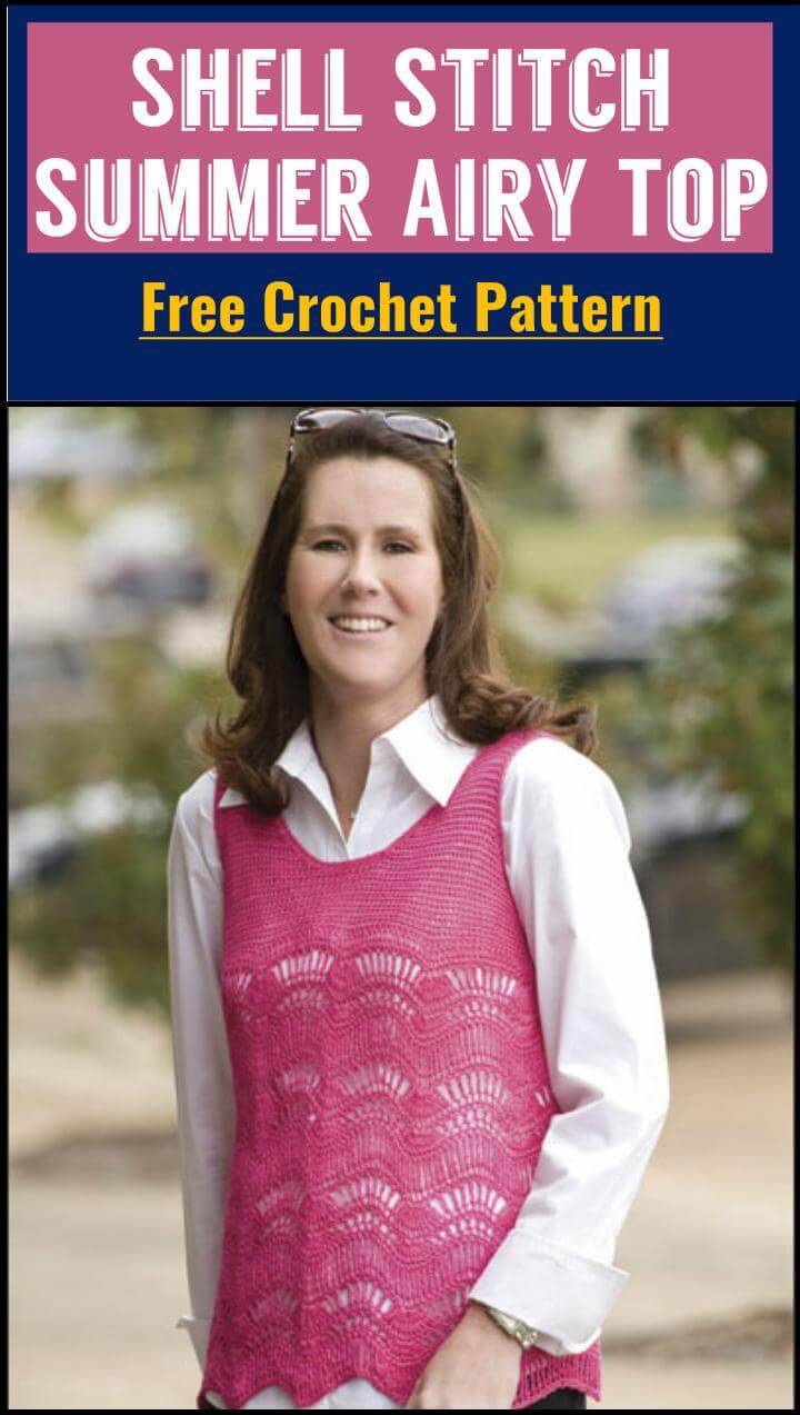 Shell Stitch Summer Airy Top Free Crochet Pattern